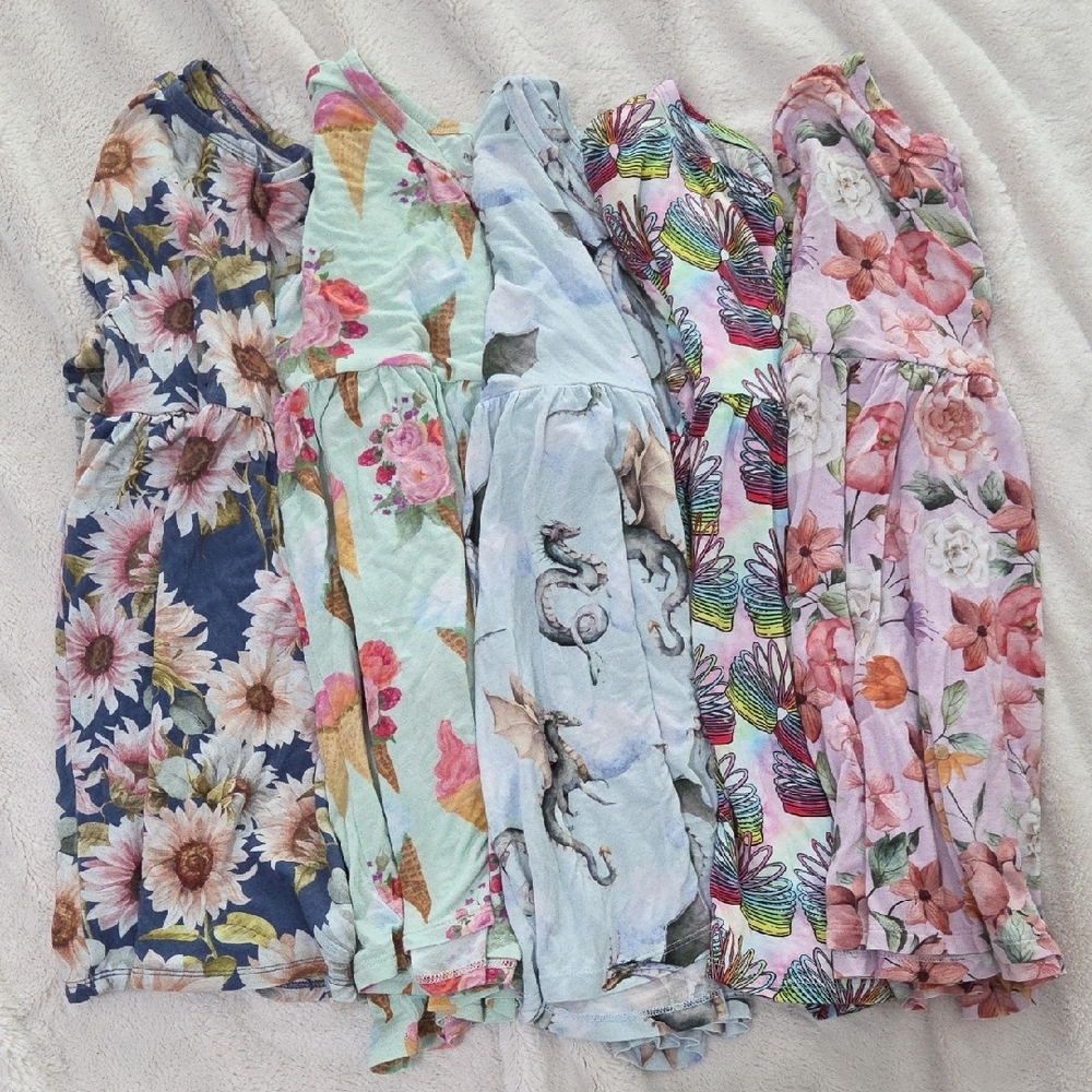 Bundle Of 5 Posh Peanut Girls Peplum Tops